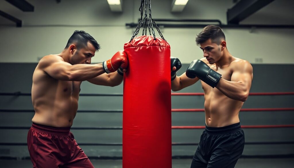 Развитие скорости рук и реакции: упражнения на лапах, с грушей и без оборудования - иллюстрация