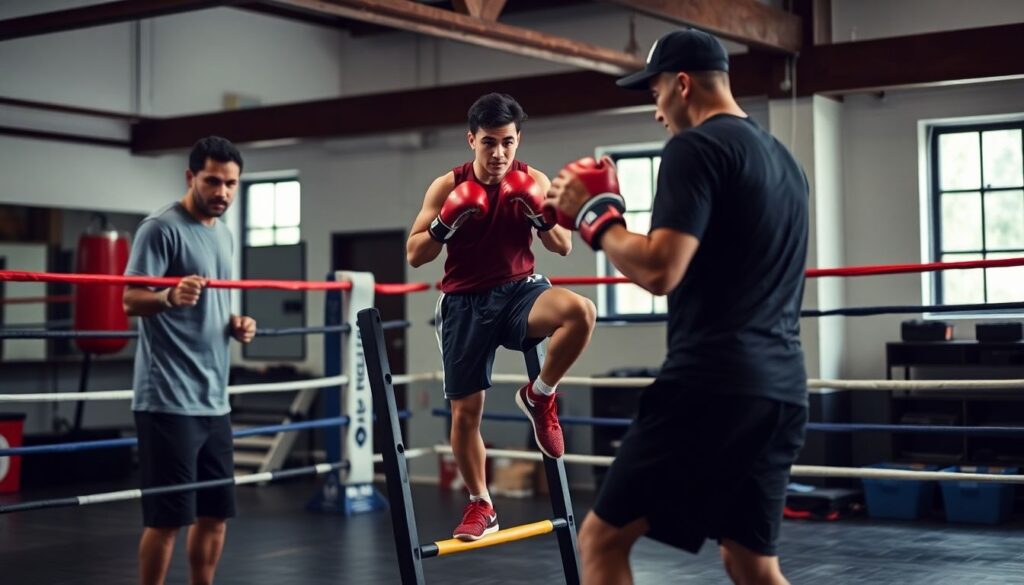 Футворк в боксе: упражнения для развития передвижения на ринге и контроля дистанции - иллюстрация